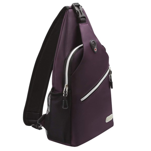 MOSISO Sling Backpack, Multipurpose Crossbody Shoulder Bag Travel Hiking Daypack, Purple
