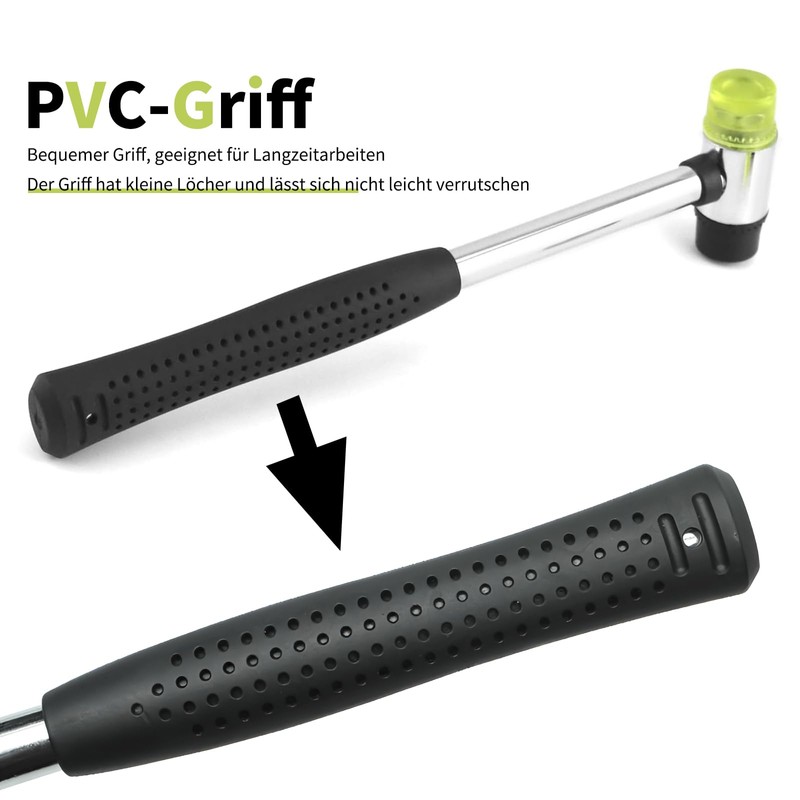 2 x Rubber Mallet, 25 mm Double Head Mallet, Soft