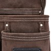 TOUGH MASTER Belt Tool Pouch, 3 Multi Pockets Suede Leather
