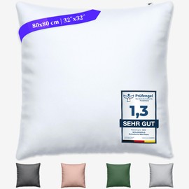 Wolkenfeld Cushion cover 80 x 80 cm, white, cuddly soft and non-iron, super soft pillowcase, cushion cover with concealed zip