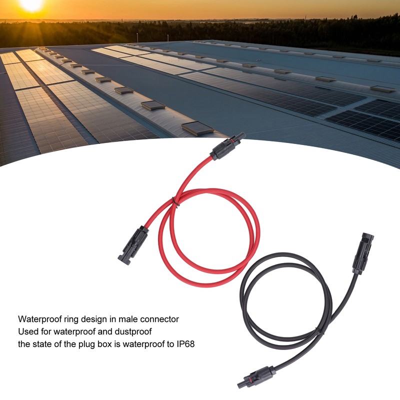 2Pcs Solar Panel Extension Cable 10AWG 6mm² Solar Extension Cable