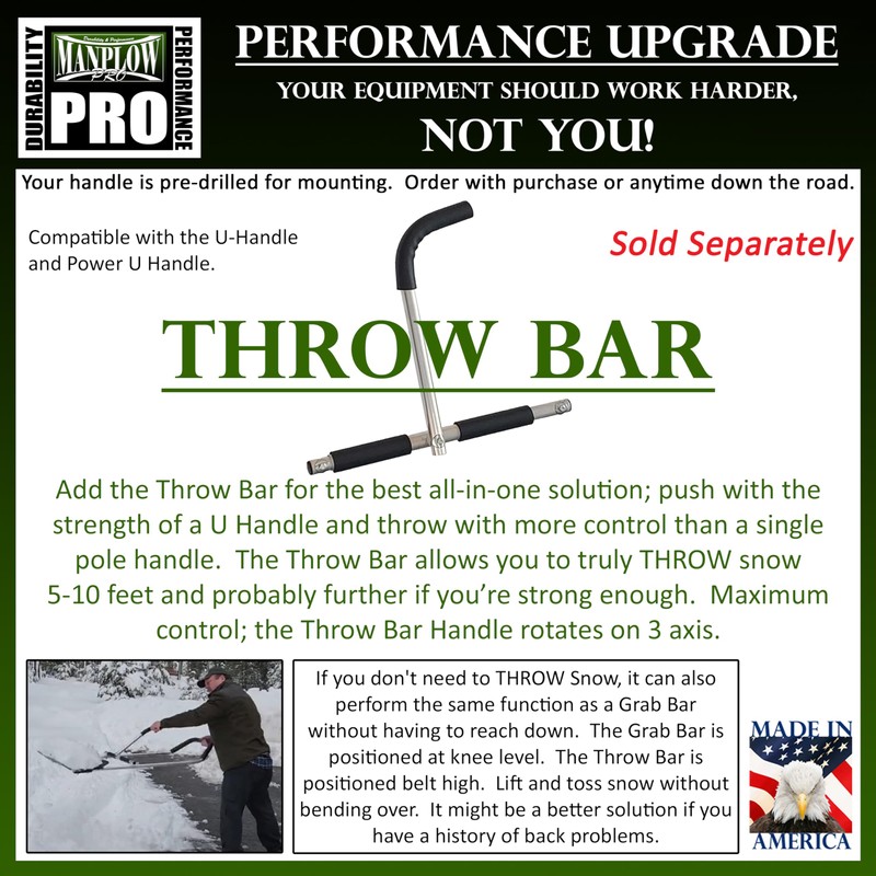 MANPLOW PRO Snow Pushers (PRO with Power U Handle Upgrade,