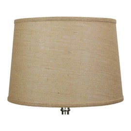 FenchelShades.com Lampshade 14" Top Diameter x 16" Bottom Diameter x 11" Slant Height Fabric Drum Lampshade Spider Attachment (Burlap Natural)
