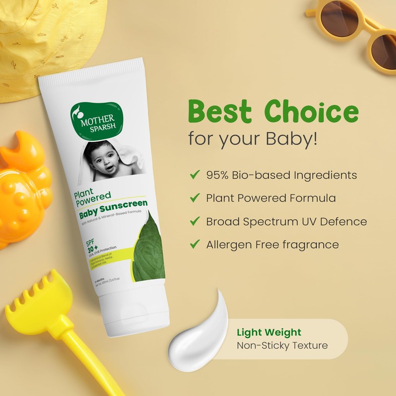 Mother Sparsh Natural Baby Sunscreen Lotion with SPF 30+ For