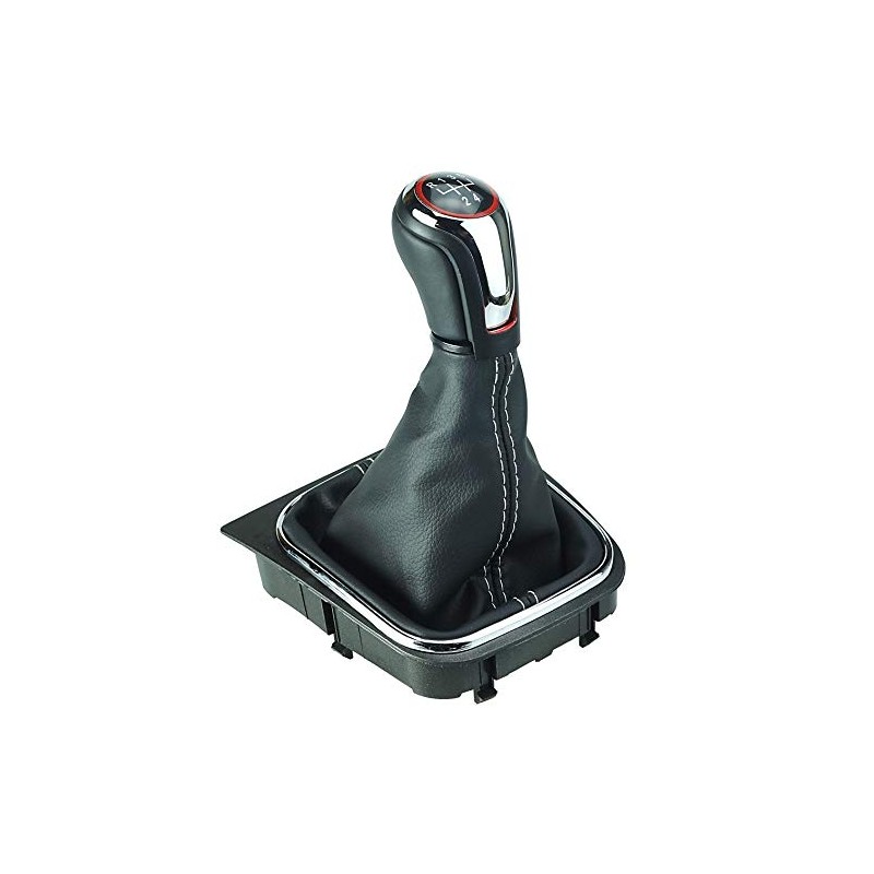 Do!LED Gear Knob Gear Stick Boot 5 Gears Chrome Look