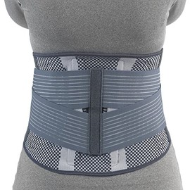 Lumbosacral Back Brace, Theratex Spinal Medium Support, Gray (Soft Splint), Large