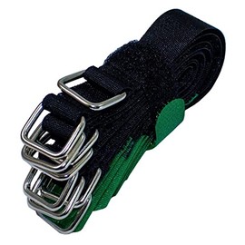 Lumonic 10 x Velcro Ties 150 x 16 mm Crossed Black Green - Reusable Cable Ties Made of Velcro Tape - For Attaching or Cable Management