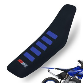MCHMFG Motorcycle Universal Seat Cover Non-Slip Suitable Rubber Striped Grip Gripper Soft for CRF WR WRF RMZ YZF SXF EXC EXC XC SX CR KLX 250 Dirt Pit Bike Motocross Off Road Motorbike (Blue)