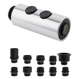 Hibbent Pull Out Sink Sprayer Head Replacement For Moen,American Standard, Delta,Kohler  - Chrome