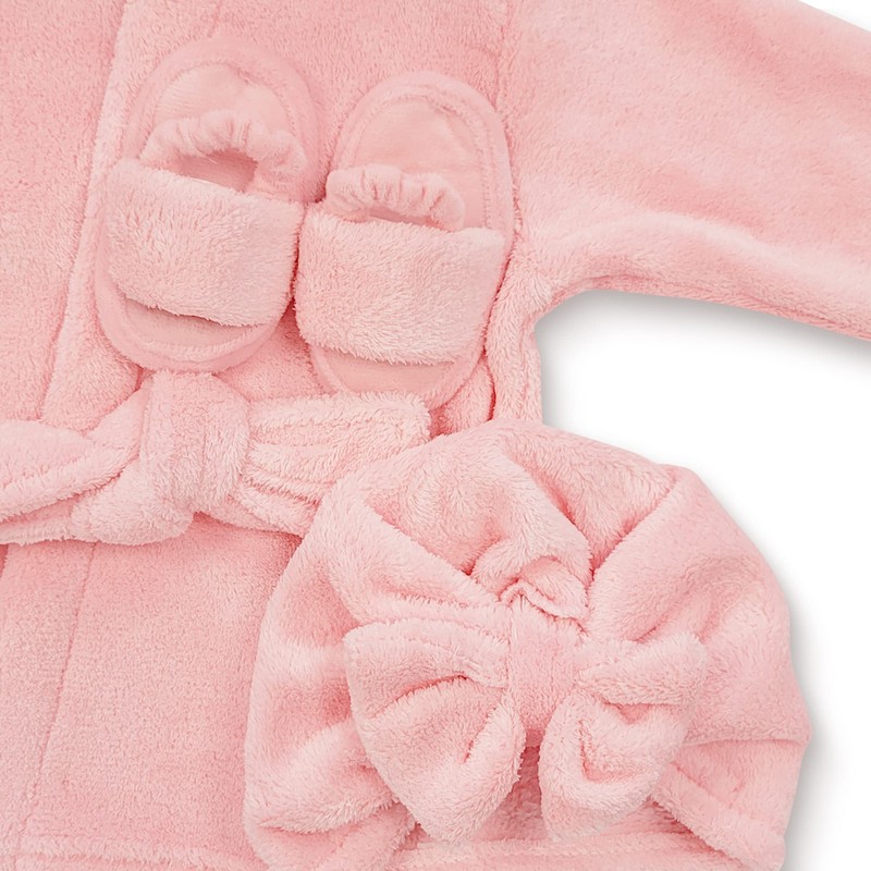 Rising Star Pink Bathrobe Spa Set, Robe, Slippers & Cap