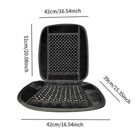 Milageto Wooden Beads Car Seat Cushion Ergonomic Anti Sweat Summer Office Versatile Back Support Breathable Cooling Cushion, Black