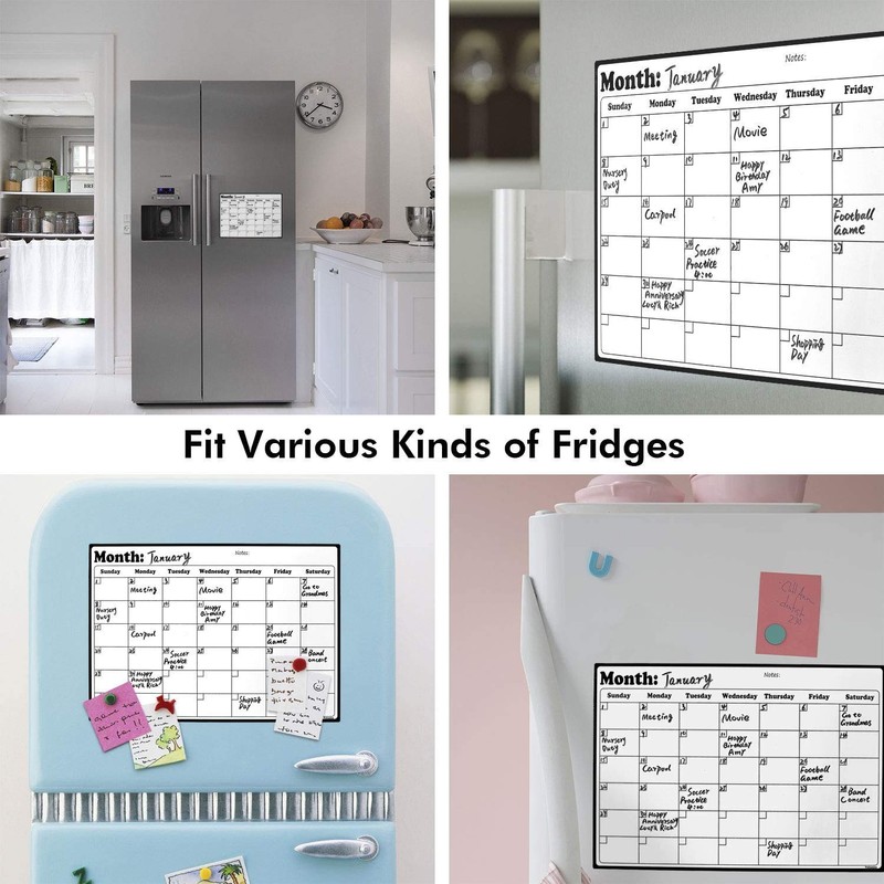 Fridge Calendar Magnetic Dry Erase Whiteboard Calendar for Refrigerator Planners