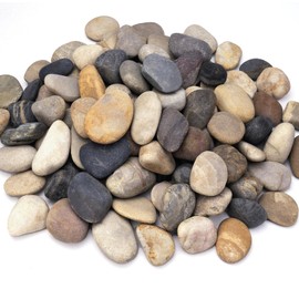 Pulovin 40 lbs River Rocks for Landscaping, 2"-3" Decorative Garden Stones for Plants, Flower Pots, Vase, Walkways, Yard, Natural Rocks for Aquarium, Fish Tank
