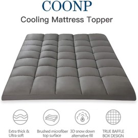 COONP Full Mattress Topper, Extra Thick Mattress Pad Cover, Cooling Pillowtop with 8-21 Inch Deep Pocket(Grey, Full)