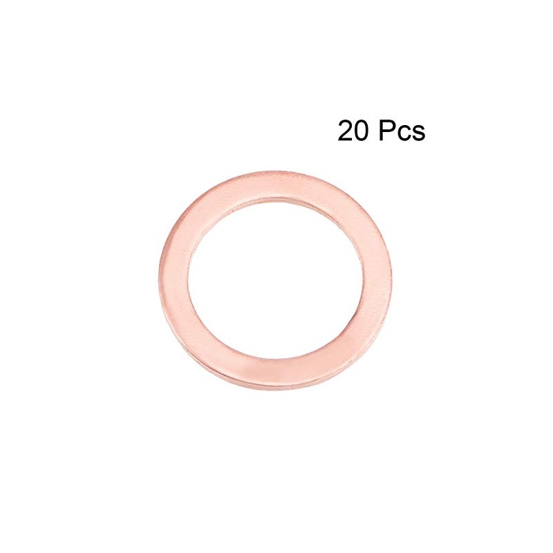 sourcing map 20Pcs 16mm x 22mm x 1.5mm Copper Flat