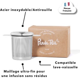 Panda tea - Stainless steel tea basket - Original and practical tea infuser for loose teas - Tea strainer