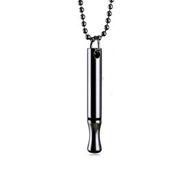 GAUEIOUR Mindful Breathing Necklace,Simple Black Meditation Stainless Steel Pendant Necklace, Fashion Meditation Soothing Breathing Necklace, Breathing Practice Pendant, Jewelry Gifts