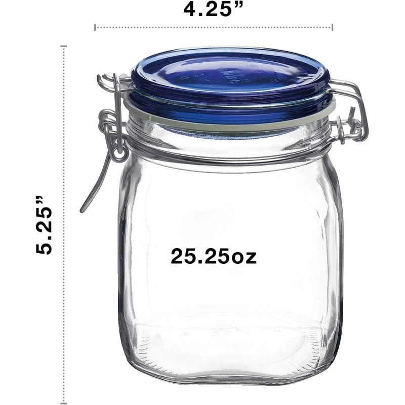 Bormioli Rocco Fido 25.25 oz Food Jar w/ Metal Clamp