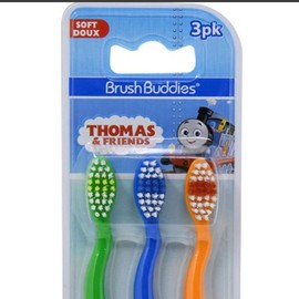 Brush Buddies Thomas & Friends Toothbrush for Kids, Toddler Toothbrushes, Children's Toothbrushes, Soft Bristle Toothbrushes for Kids, 3PK