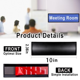 Set of 5 - Nameplate Holder for Wall Mount, 2.36'' x 10'' Curved Office Business Door Sign Holder-Black