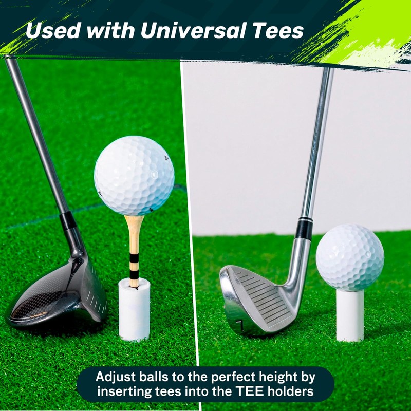 SAPLIZE 51 Pcs Golf Mat Tee Set, 5 Rubber Tee