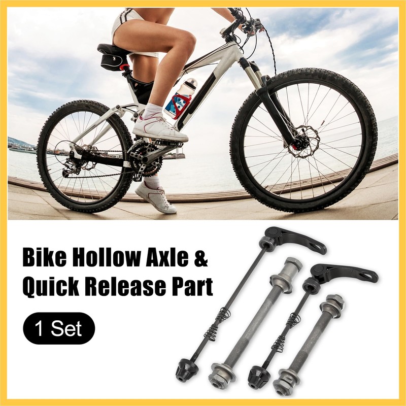 BULLSPANN Bicycle Solid Axle 9.5mm Front Rear Hollow Axle Quick