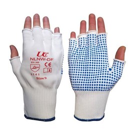 UCI Fingerless PVC Dotted Gripper Gloves - 9/Large - 10 Pairs