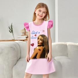 Lspoer Carpenter Nightie Girls Short Sleeve Sleepwear Pyjamas Carpenter Sabrina Girls Nightdress