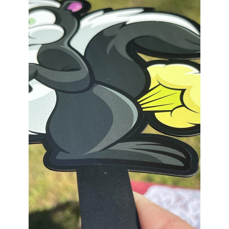 Happy Cow Metal Yard Stake/Skunk Holding It’s Nose/Stinker/S