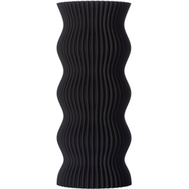 3D Vase Anneli Decorative Vase XL 38 cm Floor Vase Decorative Vase Pampas Grass Dried Flowers (Black)