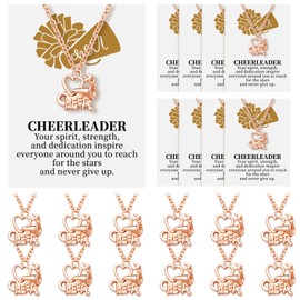 Liliaafar 24 Sets Cheerleader Necklace Gifts Bulk with Card,Gold