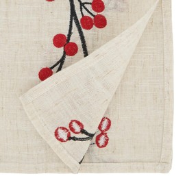 Holiday Cheer Embroidered Berry Table Runner