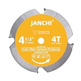 4-1/2 Inch 4T PCD Tip Hardie Fiber Cement Circular Saw Blade with 3/8-Inch Arbor, Polycrystalline Diamond Tipped Teeth Saw Blade for Laminate Flooring