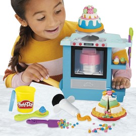 Play-Doh Kitchen Creations Rising Cake Oven Bakery Playset for Kids 3 Years and Up with 5 Modeling Compound Colors, Non-Toxic
