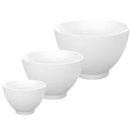 APPEARUS 3-Piece Silicone Face Mask Mixing Bowl Set – Professional Spa Facial Mask Mixing Tool – Flexible, Odor-Free, Microwavable & Dishwasher Safe – Ideal for Skincare & DIY Beauty (White)