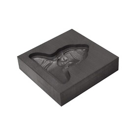 Small - Buddha Head 3D Graphite Ingot Mold for Precious Metal Casting Gold Silver Copper Melting