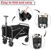 HAOYOO Collapsible Wagon Cart, Foldable Wagon Cart with Wheels, 110lbs