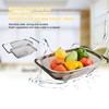 Over The Sink Colander Stainless Steel Telescopic Strainer Basket Rubber