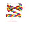 cholinchin Rainbow Braces Colourful Bow Tie Set Men's Braces Clip
