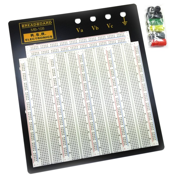 RSR MB108 Solderless Breadboard with Aluminum Backing - 10.2" x