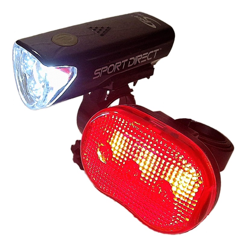 Sport Direct™ MegaWhite 50 Lumen Set. Front/Rear Bike Light Set.