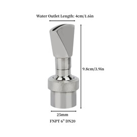 Mumusuki Stainless Steel Fountain Nozzle, 6" Fan Shape Spray for Garden Pond, Water Feature Nozzle with DN20 Thread, Peacock Water Film Effect
