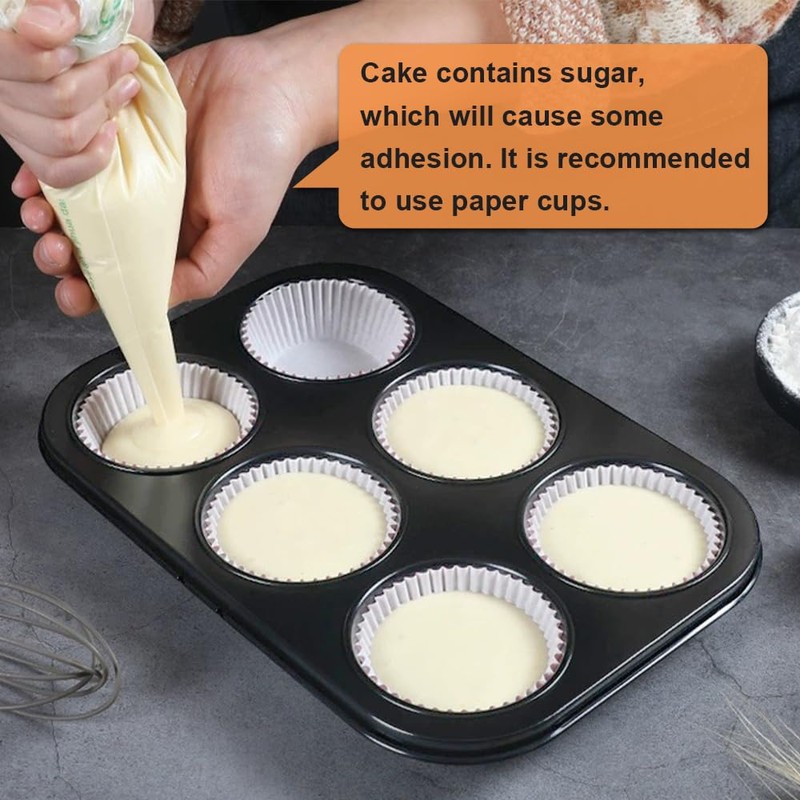 ASBAYSON 2 Packs Premium Steel Muffin Pan for Baking, Round
