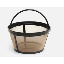 Reusable 8-12 Cup Basket Coffee Filter Compatible with Mr Coffee Machine and Makers Compatible with GoldTone