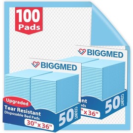 Tear-Resistant Disposable Bed Pads 30" x 36" 100 Count Absorbent Underpads, Chux Thicker Extra Large Incontinence Bed Pads, Pee Pads for Adults, Kids, Elderly, Pets