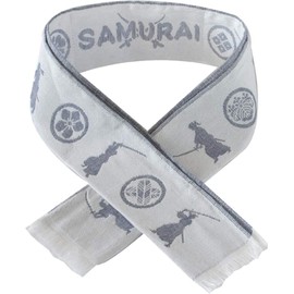 Seigan ECO de KMSR-100 Cool Muffler, Made in Japan, Cooling Muffler Towel, Ice Pack Pocket, Cool Towel, 6.3 x 35.4 inches (16 x 90 cm), Samurai, Japanese Style