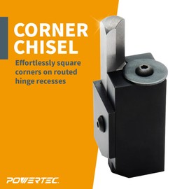 POWERTEC Square Corner Chisel – Spring-Loaded Mortise Chisel for Use with Hammer or Mallet - Ideal for Door Hinges, Door Locks, Strike Plates, Frame Joinery, Cabinetry and Woodworking (71036)