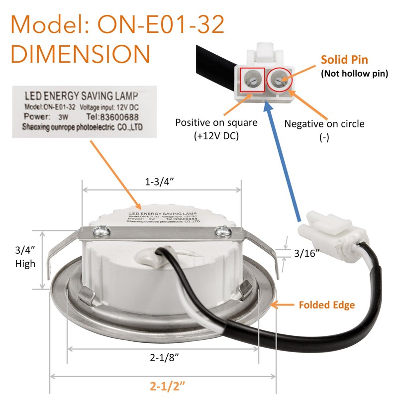 Awoco ON-E01-32 LED Light Bulbs Replacement for Range Hoods -