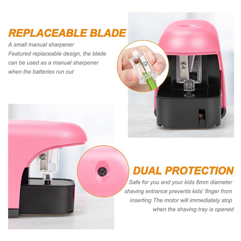 Eagle Electric Pencil Sharpener, Battery Powered Sharpener, LED Light Shinning
