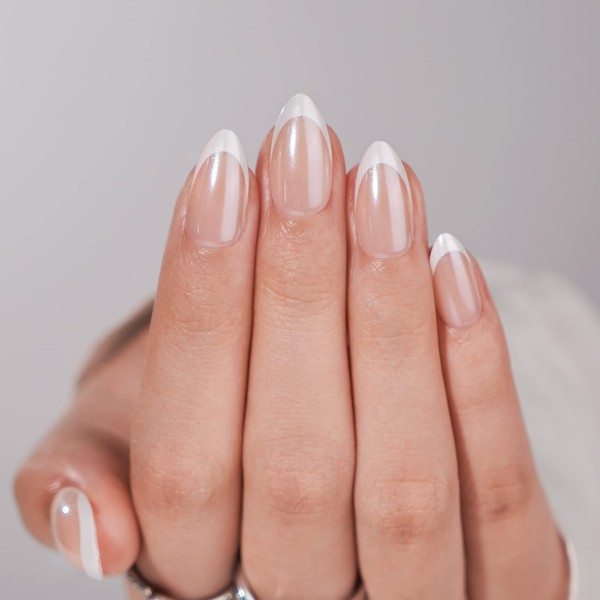 Press On False Nails Short - BTArtbox White French Tip